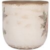 Clayre & Eef 6CE1981L Bloempot Keramiek Bloempatroon Beige Roze Ø 18x17 cm