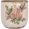 Clayre & Eef 6CE1981M Bloempot keramiek beige roze Ø 14x13 cm