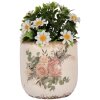 Clayre & Eef 6CE1981M Bloempot keramiek beige roze Ø 14x13 cm