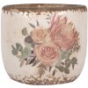 Clayre & Eef 6CE1981S Bloempot keramiek beige roze Ø 11x10 cm