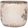 Clayre & Eef 6CE1981S Bloempot keramiek beige roze Ø 11x10 cm