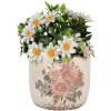 Clayre & Eef 6CE1981S Bloempot keramiek beige roze Ø 11x10 cm