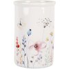 Clayre & Eef Tandenborstelhouder Wit Keramiek Bloem Ø 8x12 cm Landelijke Stijl