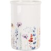 Clayre & Eef Tandenborstelhouder Wit Keramiek Bloem Ø 8x12 cm Landelijke Stijl