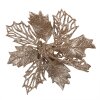 Clayre & Eef 65781 Kerstdecoratie Bloem Koperkleurig Ø 14x4 cm