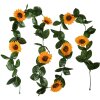 Clayre & Eef 6PL0356 Kunstbloemen zonnebloemslinger 200x14x5 cm
