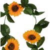 Clayre & Eef 6PL0356 Kunstbloemen zonnebloemslinger 200x14x5 cm