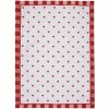 Clayre & Eef LVT42-1 Keukenhanddoek Hartpatroon Wit Rood 50x70 cm
