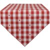 Clayre & Eef LVT65 Tafelloper hartjespatroon rood wit 50x160 cm