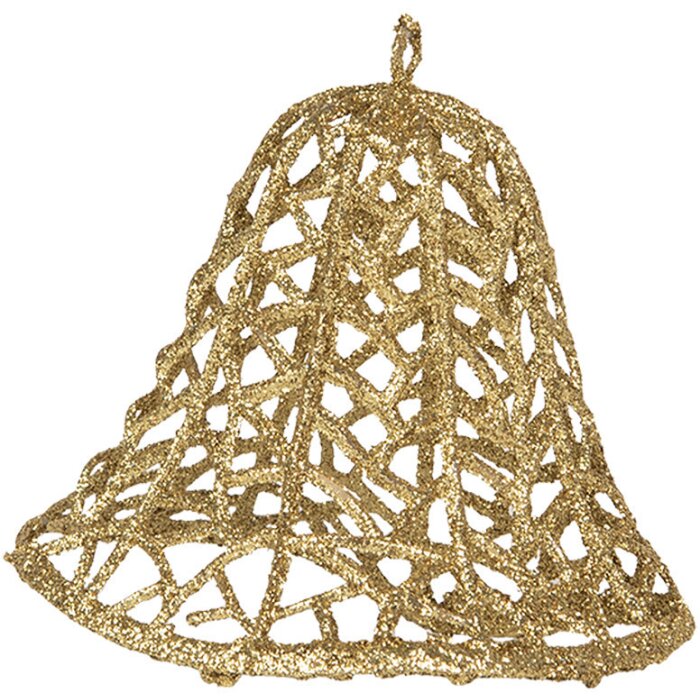 Clayre & Eef 65791 Decoratiehanger bel goudkleurig Ø 11x11 cm