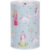 Clayre & Eef 6BL0160 Blauwe spaarpot in landelijke stijl Ø 10x15 cm