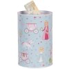 Clayre & Eef 6BL0160 Blauwe spaarpot in landelijke stijl Ø 10x15 cm