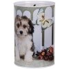 Clayre & Eef 6BL0163 Spaarpot Hond Ø 10x15 cm Witbruin
