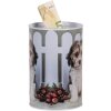 Clayre & Eef 6BL0163 Spaarpot Hond Ø 10x15 cm Witbruin