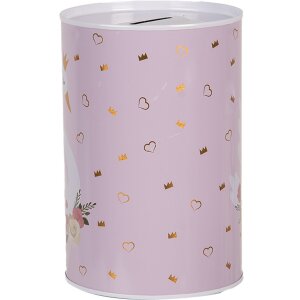 Clayre & Eef 6BL0165 Spaarpot Roze Wit Ø 10x15...