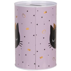 Clayre & Eef 6BL0166 Spaarpot Roze Kat Ø 10x15 cm
