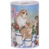 Clayre & Eef 6BL0167 Spaarpot kat motief Ø 8x13 cm landelijke stijl