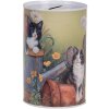 Clayre & Eef 6BL0168 Spaarpot kat motief Ø 8x13 cm landelijke stijl