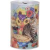 Clayre & Eef 6BL0170 Spaarpot kat motief Ø 8x13 cm landelijke stijl