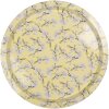 Clayre & Eef Dienblad 6BL0180 Rond Ø 32 cm Geel Bloemenpatroon Retro Vintage Stijl