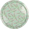 Clayre & Eef 6BL0181 Dienblad Ø 32 cm groen gebloemd retro vintage stijl