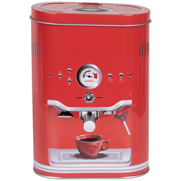 Clayre & Eef 6BL0190 Blikken Doos Rood 14x8x19 cm Landelijke Stijl