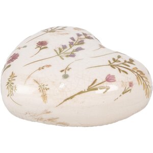 Clayre & Eef 6CE1917 Decoratief Hart Keramiek Beige...