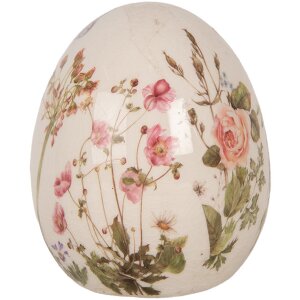 Clayre & Eef 6CE1918S Decoratief Ei Keramiek Beige...