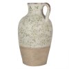 Clayre & Eef 6CE1926 Keramische sierkan groen Ø 30x50 cm landelijke stijl