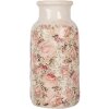Clayre & Eef Vaas 6CE1930L Beige Roze Ø 15x32 cm Keramiek Roos Decoratie