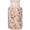 Clayre & Eef 6CE1930M Vaas Beige Roze Bloemenpatroon Ø 14x26 cm Keramiek