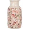 Clayre & Eef 6CE1930M Vaas Beige Roze Bloemenpatroon Ø 14x26 cm Keramiek