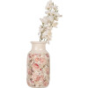 Clayre & Eef 6CE1930M Vaas Beige Roze Bloemenpatroon Ø 14x26 cm Keramiek