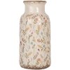 Clayre & Eef 6CE1931L Vaas Beige Roze Ø 15x32 cm Keramiek Landelijke Stijl