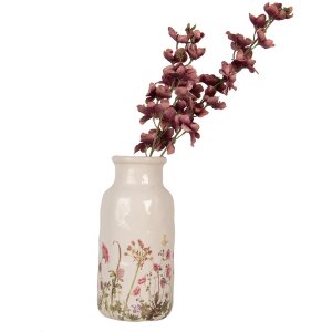 Clayre & Eef Vaas 6CE1932L Beige Roze Ø 15x32 cm Keramiek landelijke stijl