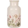 Clayre & Eef Vaas 6CE1932M Beige Roze Keramiek Ø 14x26 cm Landelijke stijl