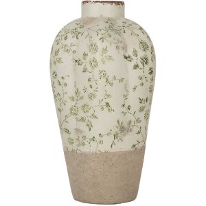 Clayre & Eef 6CE1936S Vaas Groen Ø 17x29 cm Keramiek Landelijke Stijl