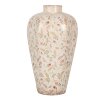 Clayre & Eef Vaas 6CE1937L Beige Roze Ø 24x40 cm Keramiek Landelijke Stijl
