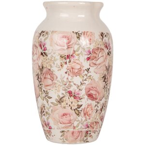Clayre & Eef Vaas 6CE1940S Beige Roze Keramiek...