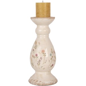 Clayre & Eef 6CE1945M Kaarshouder Keramiek Beige Roze Ø 12x26 cm