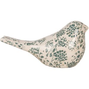 Clayre & Eef 6CE1950L Decoratie Vogel Beige Groen...