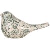 Clayre & Eef 6CE1950L Decoratie Vogel Beige Groen 25x10x13 cm