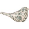 Clayre & Eef 6CE1950L Decoratie Vogel Beige Groen 25x10x13 cm