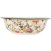 Clayre & Eef 6EM0003 Decoratieve Kom Emaille Beige Groen Ø 30 cm 3000 ml