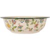 Clayre & Eef 6EM0004 Decoratieve Kom Emaille Beige Groen Ø 30x9 cm 3000 ml