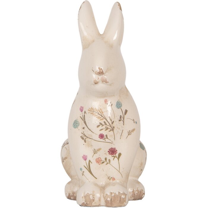 Clayre & Eef 6CE1958L Decoratief Konijn Keramiek 16x12x28 cm Beige Roze