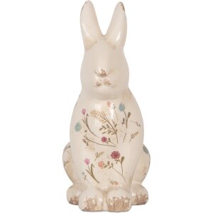 Clayre & Eef 6CE1958L Decoratief Konijn Keramiek 16x12x28 cm Beige Roze