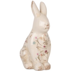 Clayre & Eef 6CE1958L Decoratief Konijn Keramiek 16x12x28 cm Beige Roze