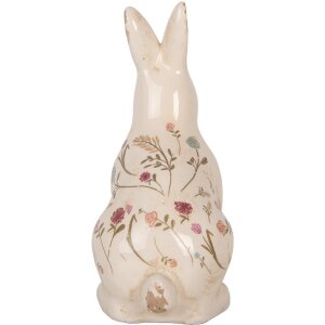 Clayre & Eef 6CE1958M Decoratief Konijn Beige Roze Keramiek 13x10x21 cm