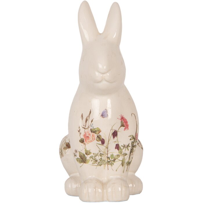Clayre & Eef 6CE1959L Sierkonijn Beige Roze 16x12x28 cm